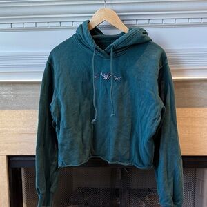 Hollister Teal Hoodie with Butterfly Embroidery
